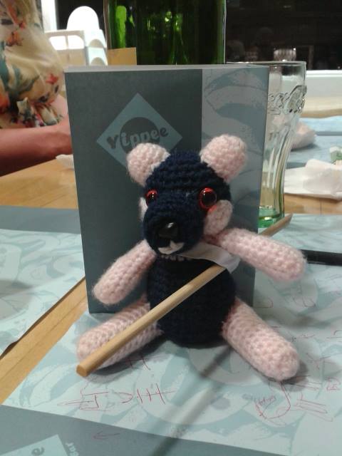 Jenna with chopsticks at Yippee Noodle Bar