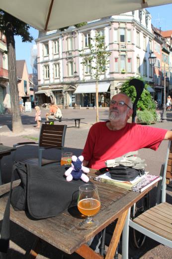 At a cafe in Colmar