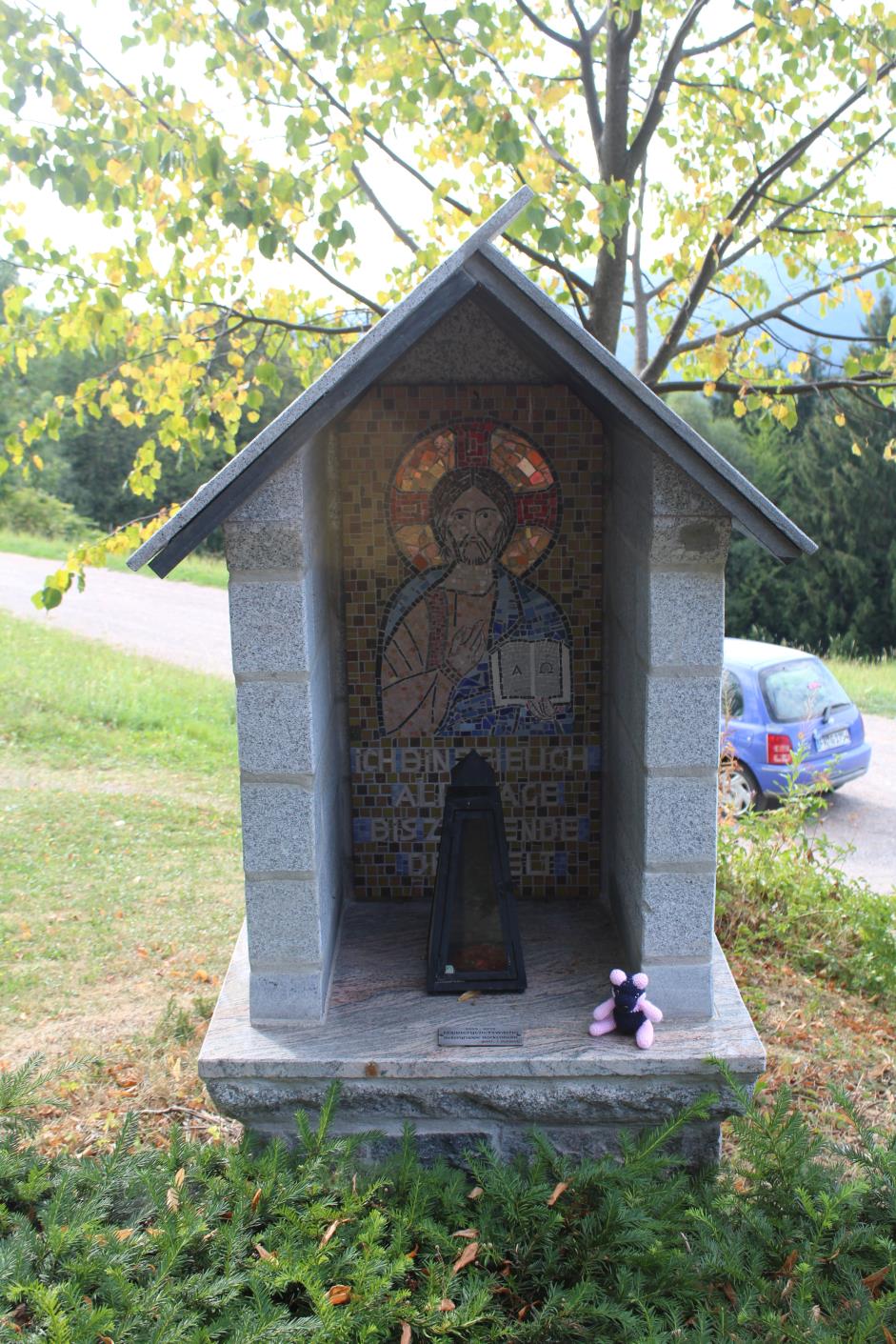 Sheila at the Maria Lindenburg shrine in the Black Forest