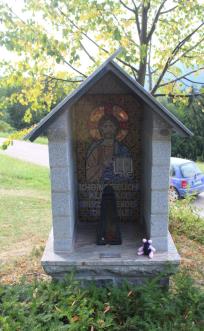 Sheila at the Maria Lindenburg shrine in the Black Forest