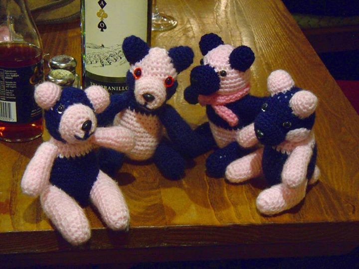 Diamonds panda mascots Mick, Rupert, Awhina and Sheila