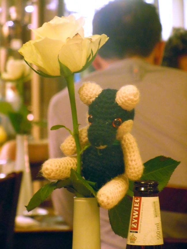 Jenna climbing a flower vase