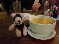 Mick with a bowl of yellow curry