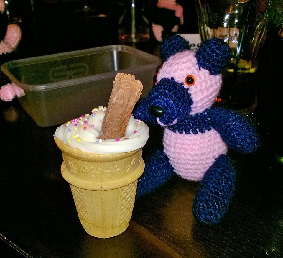 Boris with a cupcake