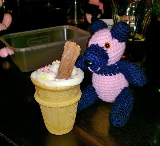 Boris with a cupcake