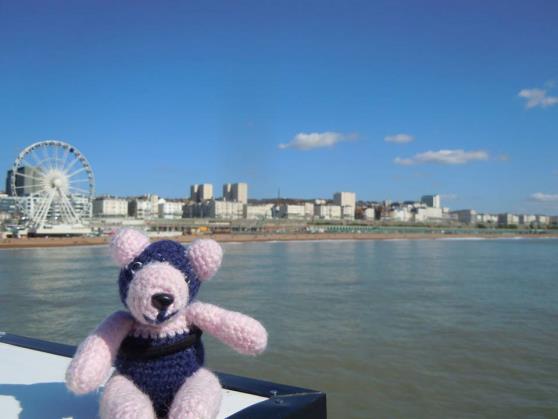 Panda Mick by the sea in Brighton