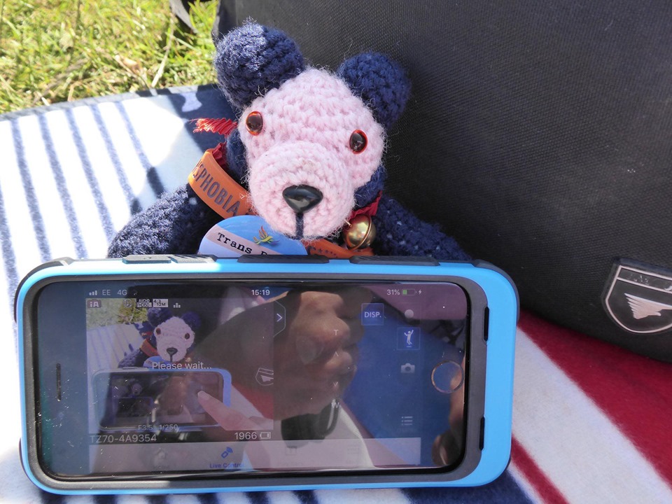 Kim Bolton with a phone