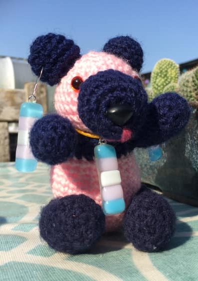 Panda Grace with earrings and pendant