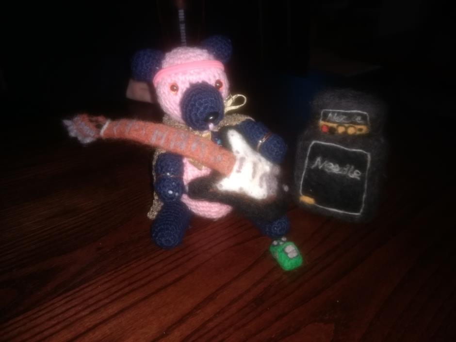 Sam with a felt guitar