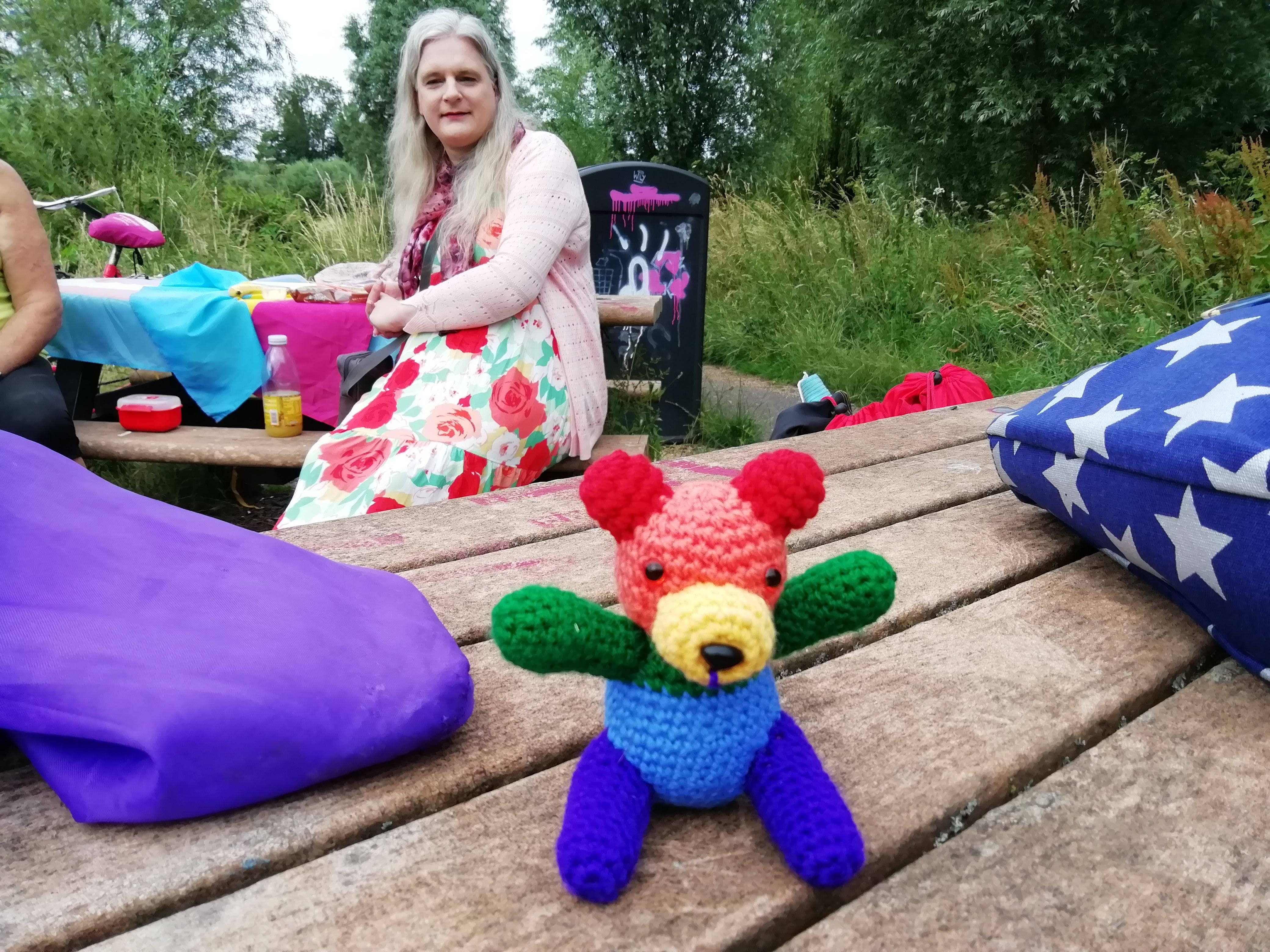 Picnic table with panda