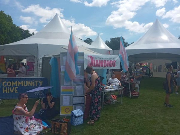Diamonds tent at Cambridge Pride